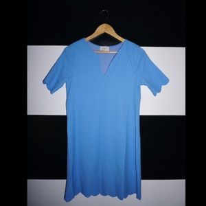 Baby Blue Scalloped Dress